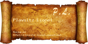 Plavsitz Lionel névjegykártya